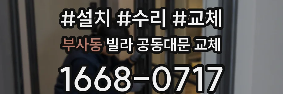 부사동 빌라 공동대문 교체