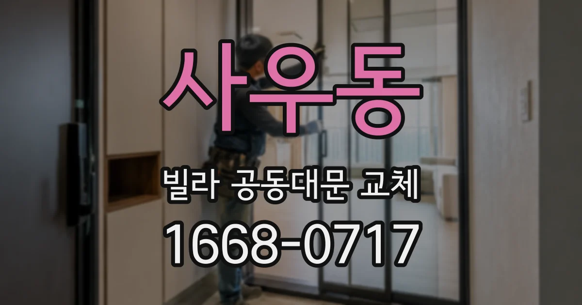 사우동 빌라 공동대문 교체