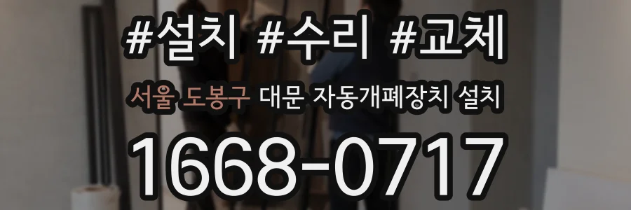 서울 도봉구 대문 자동개폐장치 설치