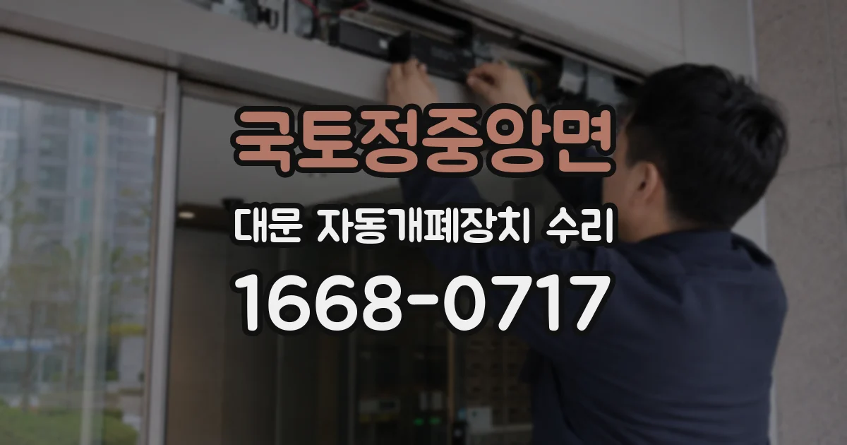 국토정중앙면 대문 자동개폐장치 수리