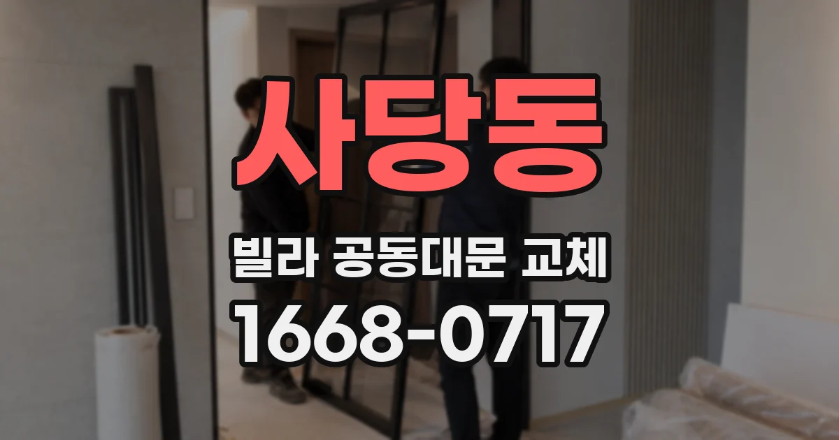 사당동 빌라 공동대문 교체