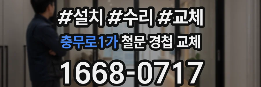 충무로1가 철문 경첩 교체