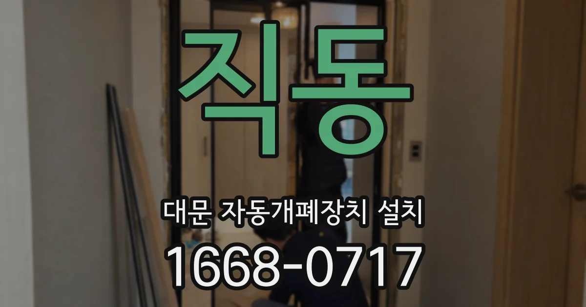 직동 대문 자동개폐장치 설치
