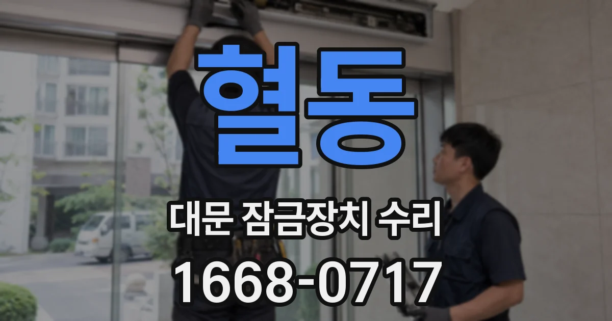 혈동 대문 잠금장치 수리