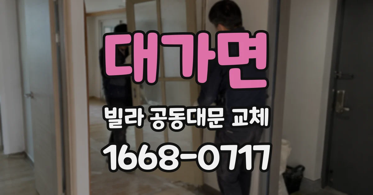 대가면 빌라 공동대문 교체