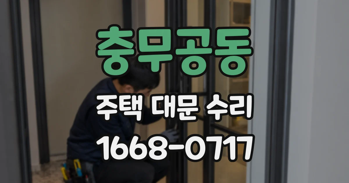 충무공동 주택 대문 수리