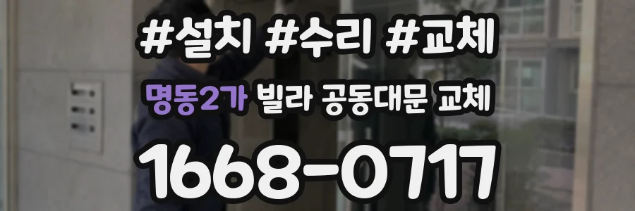 명동2가 빌라 공동대문 교체
