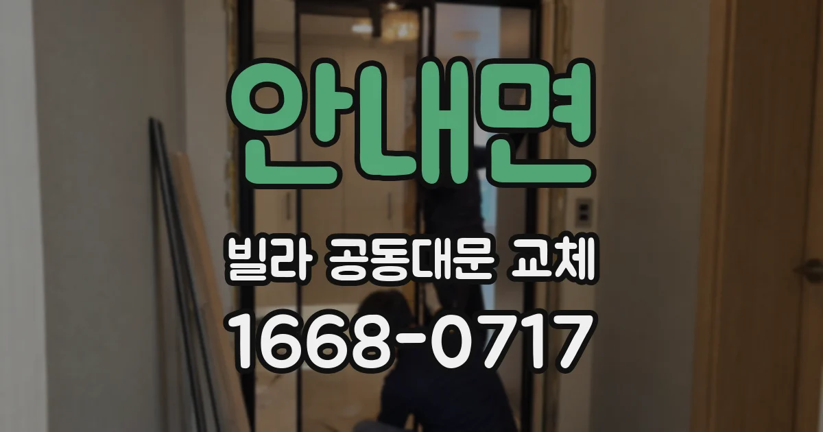 안내면 빌라 공동대문 교체