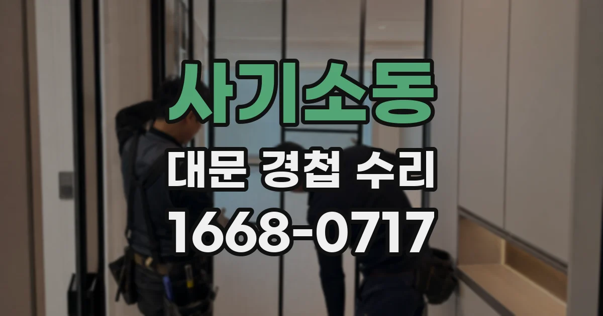 사기소동 대문 경첩 수리
