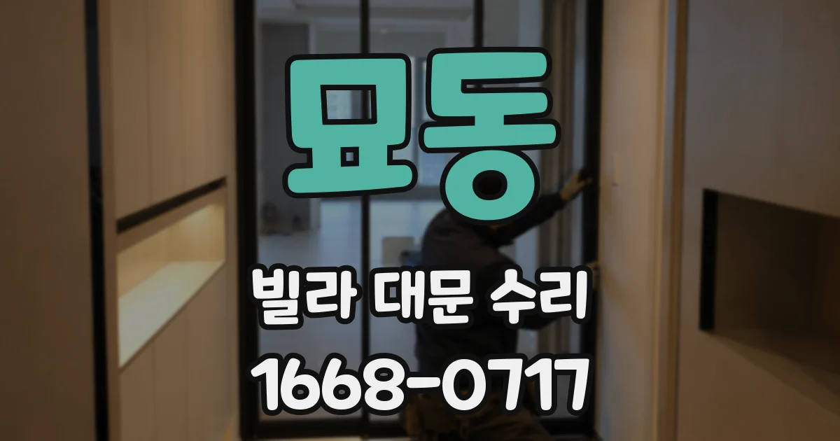 묘동 빌라 대문 수리