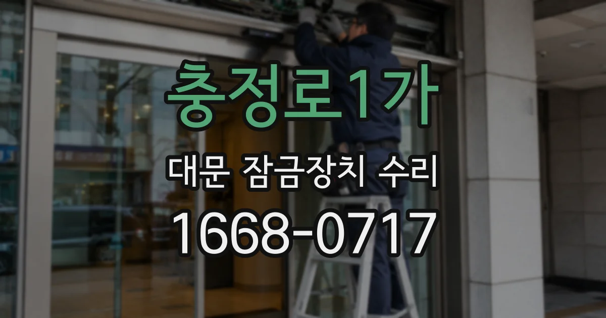 충정로1가 대문 잠금장치 수리