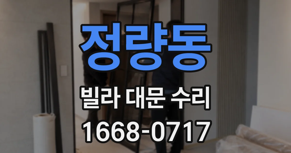 정량동 빌라 대문 수리