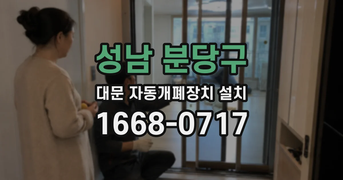 성남 분당구 대문 자동개폐장치 설치