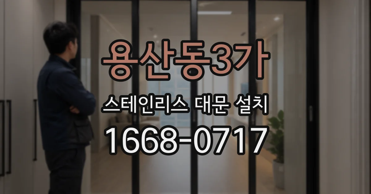 용산동3가 스테인리스 대문 설치