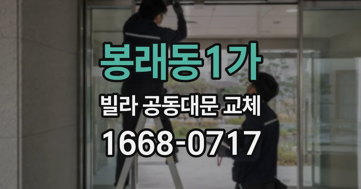 봉래동1가 빌라 공동대문 교체
