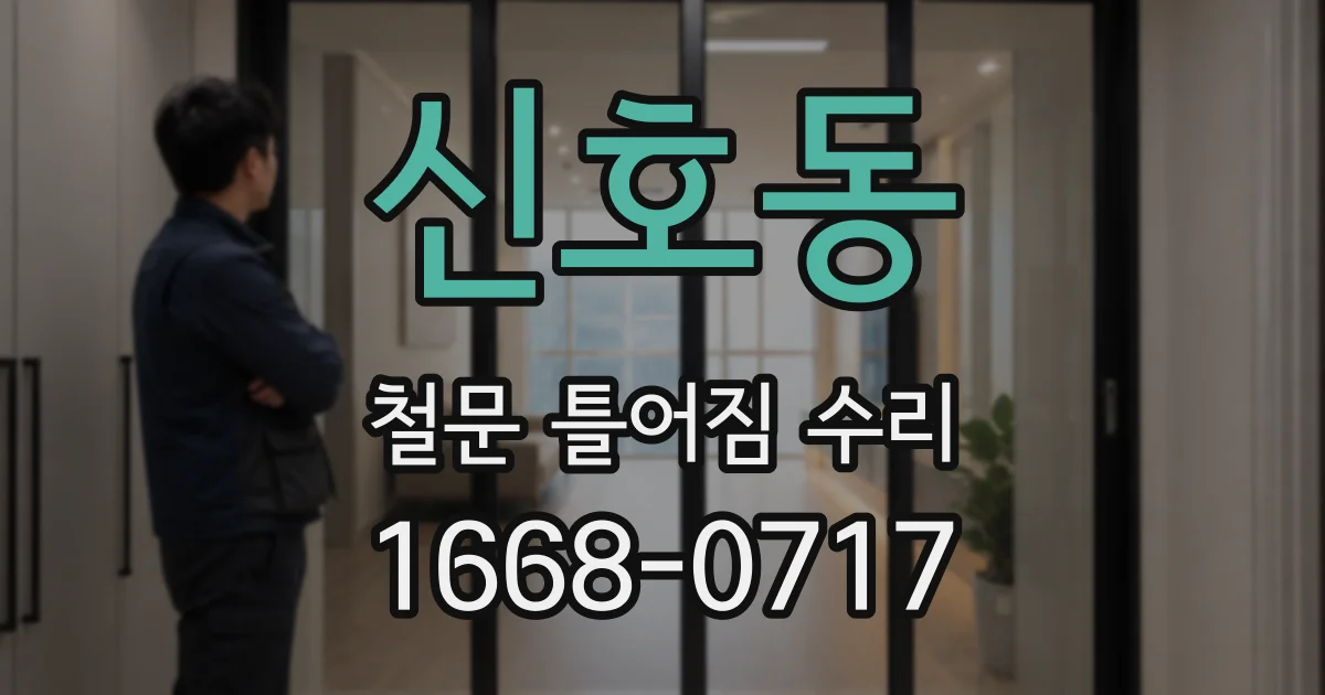 신호동 철문 틀어짐 수리
