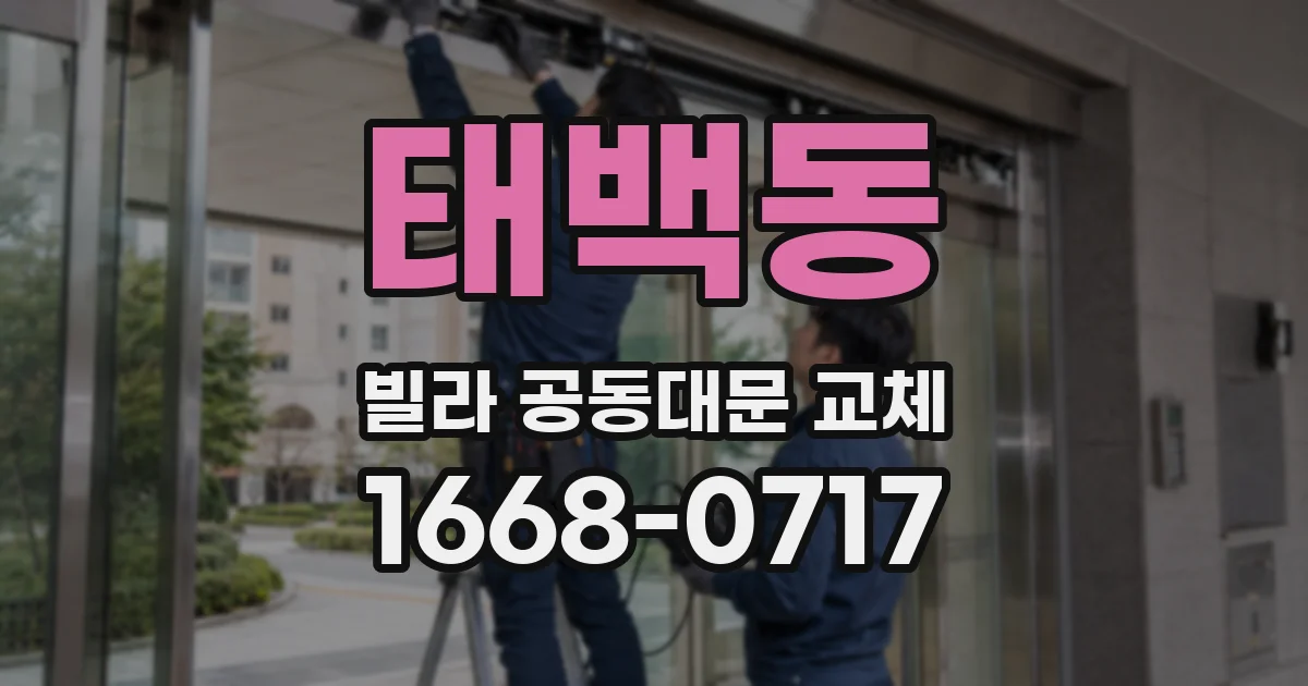 태백동 빌라 공동대문 교체