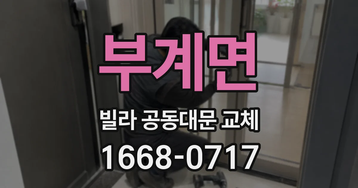 부계면 빌라 공동대문 교체