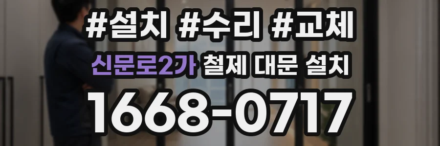 신문로2가 철제 대문 설치