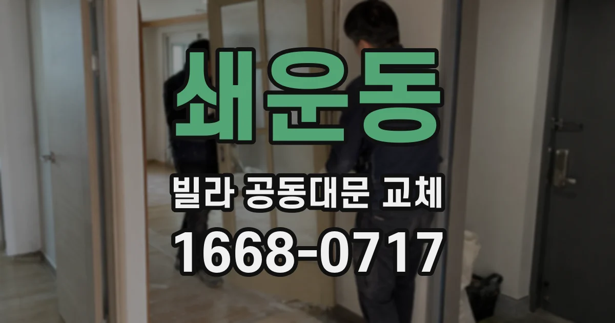 쇄운동 빌라 공동대문 교체