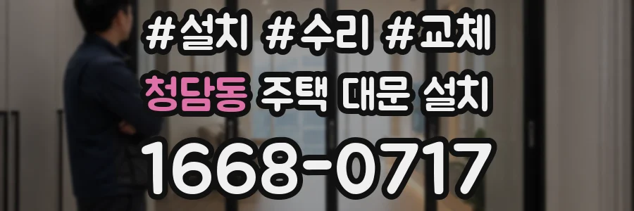 청담동 주택 대문 설치