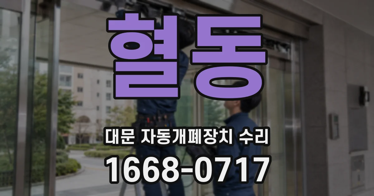 혈동 대문 자동개폐장치 수리