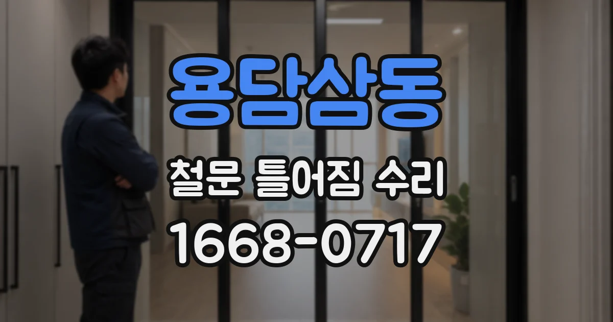 용담삼동 철문 틀어짐 수리