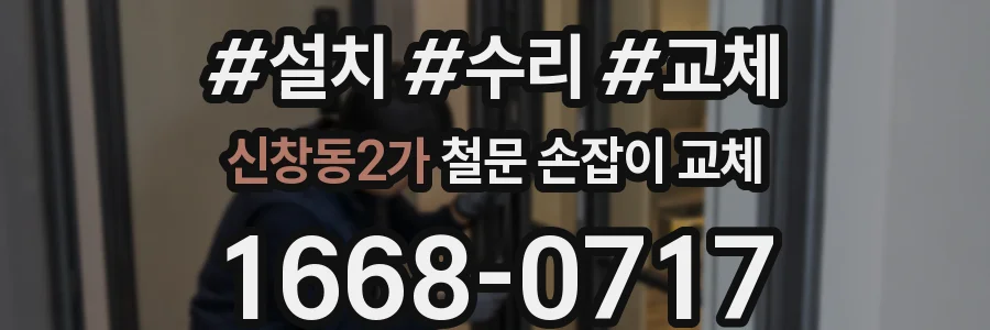 신창동2가 철문 손잡이 교체