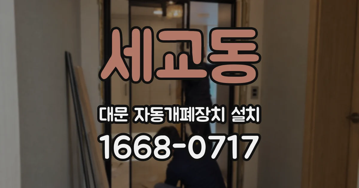 세교동 대문 자동개폐장치 설치