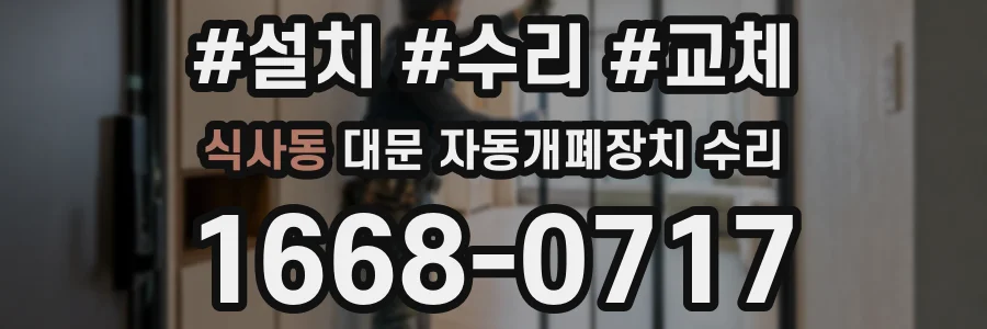 식사동 대문 자동개폐장치 수리