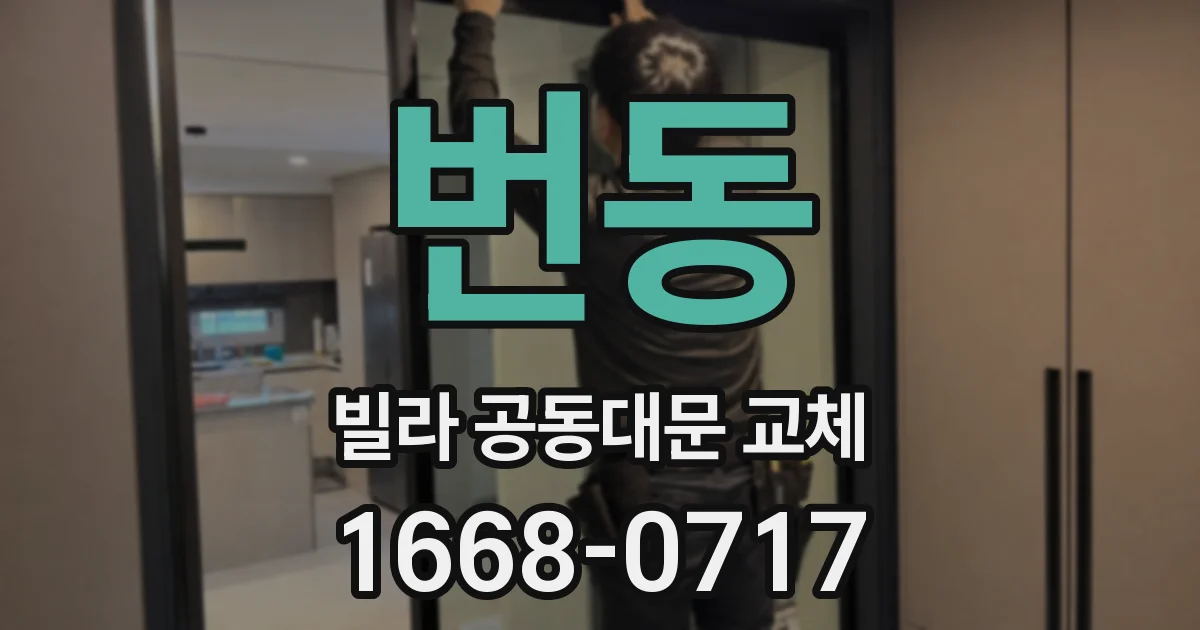 번동 빌라 공동대문 교체