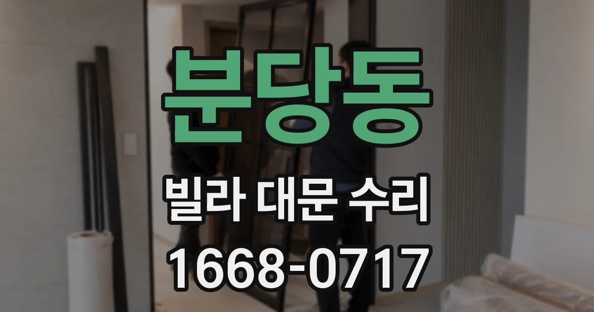 분당동 빌라 대문 수리