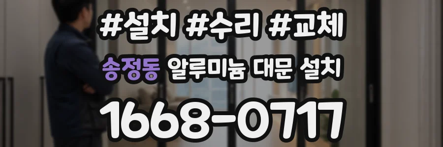 송정동 알루미늄 대문 설치