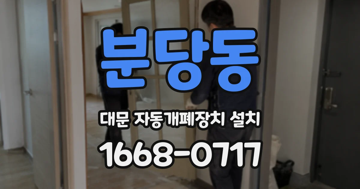 분당동 대문 자동개폐장치 설치