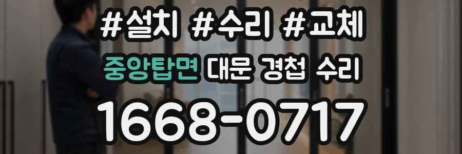 중앙탑면 대문 경첩 수리