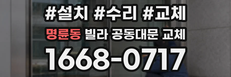 명륜동 빌라 공동대문 교체