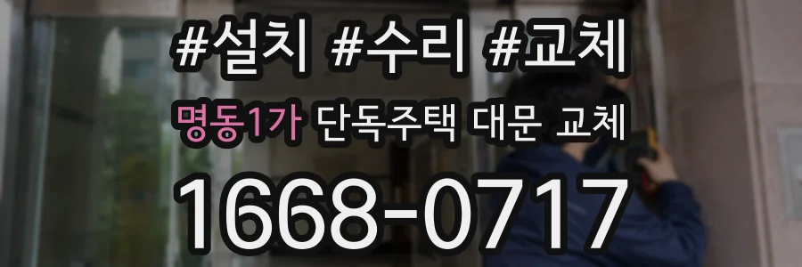 명동1가 단독주택 대문 교체