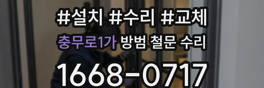 충무로1가 방범 철문 수리