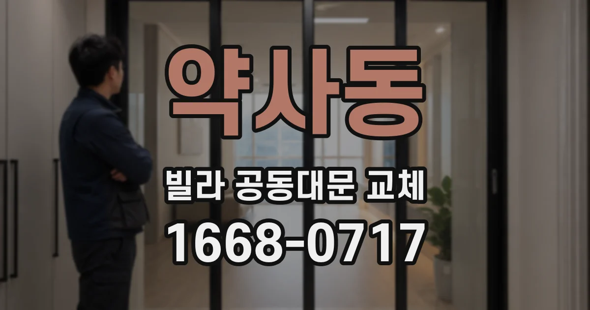 약사동 빌라 공동대문 교체