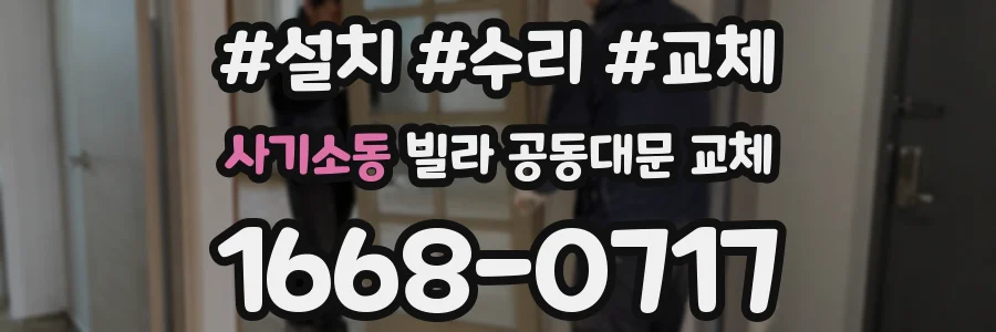 사기소동 빌라 공동대문 교체