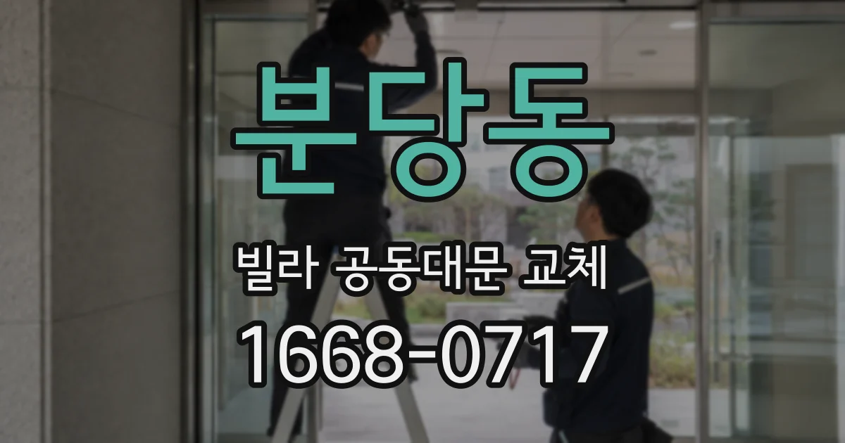 분당동 빌라 공동대문 교체