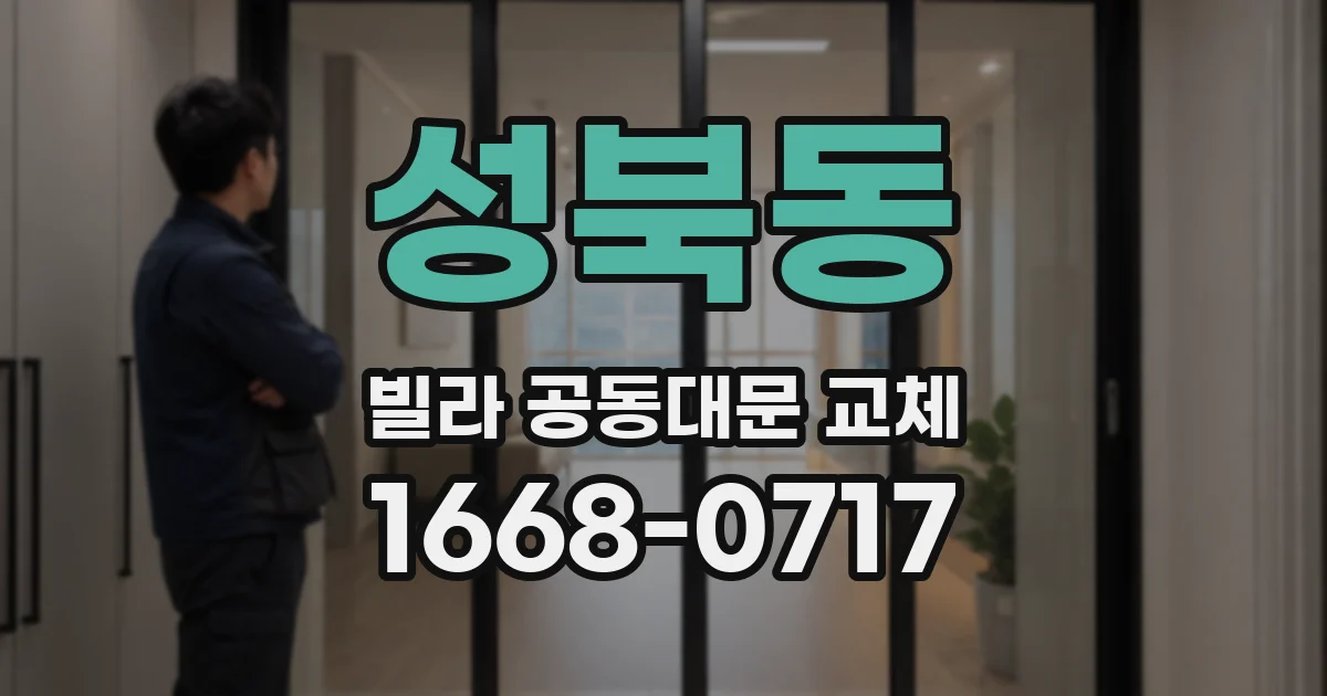 성북동 빌라 공동대문 교체