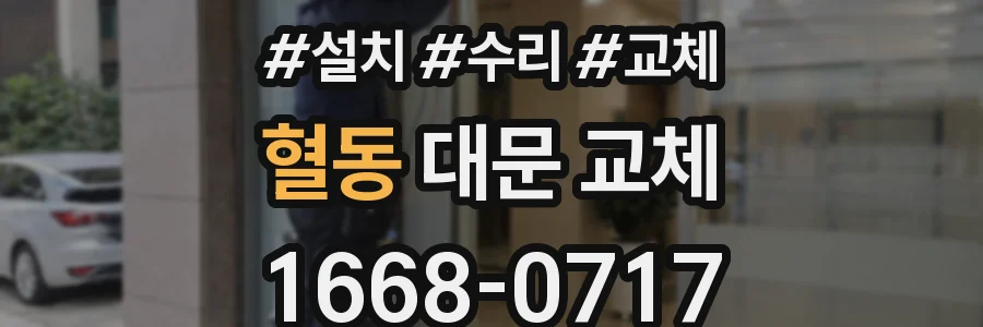 혈동 대문 교체