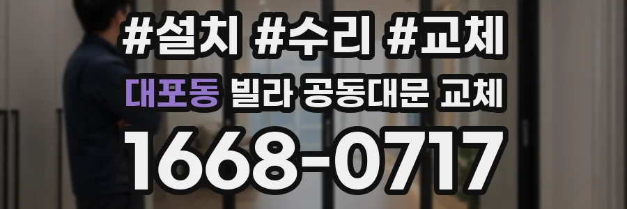 대포동 빌라 공동대문 교체
