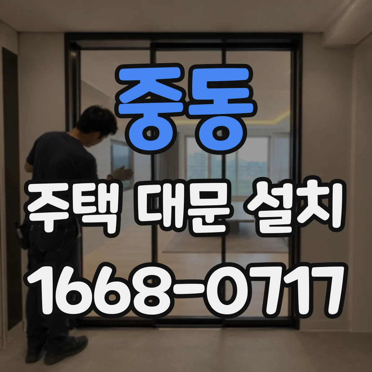 중동 주택 대문 설치