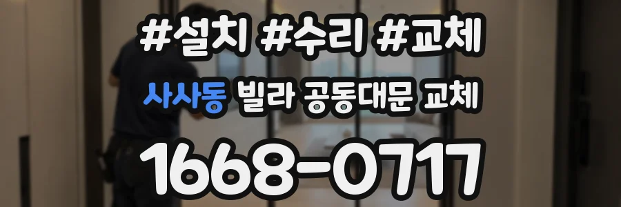 사사동 빌라 공동대문 교체