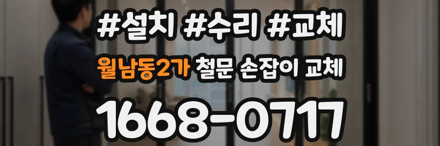월남동2가 철문 손잡이 교체