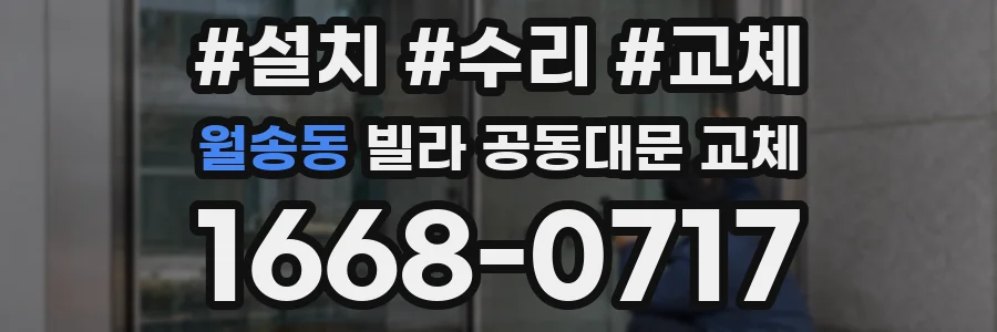 월송동 빌라 공동대문 교체