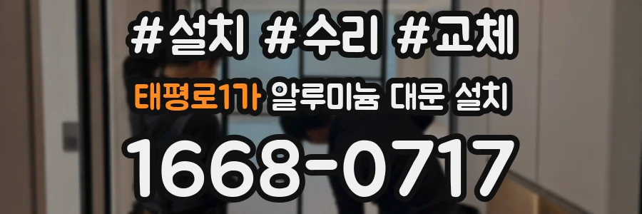태평로1가 알루미늄 대문 설치