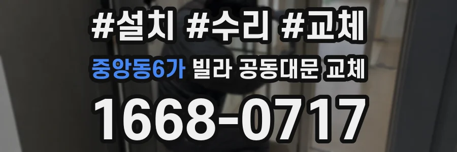 중앙동6가 빌라 공동대문 교체